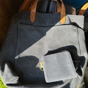 Slate blue window shopper and wallet